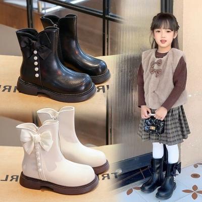 Girls' Non-slip Soft-soled Long Winter Boots with Fleece Lining High-top Princess Boots