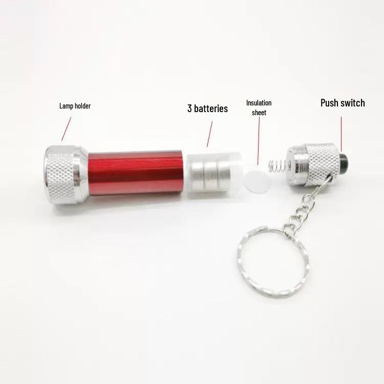 Mini 5-LED Aluminum Keychain Light: Portable, Strong, Multifunctional Outdoor Flashlight Gift