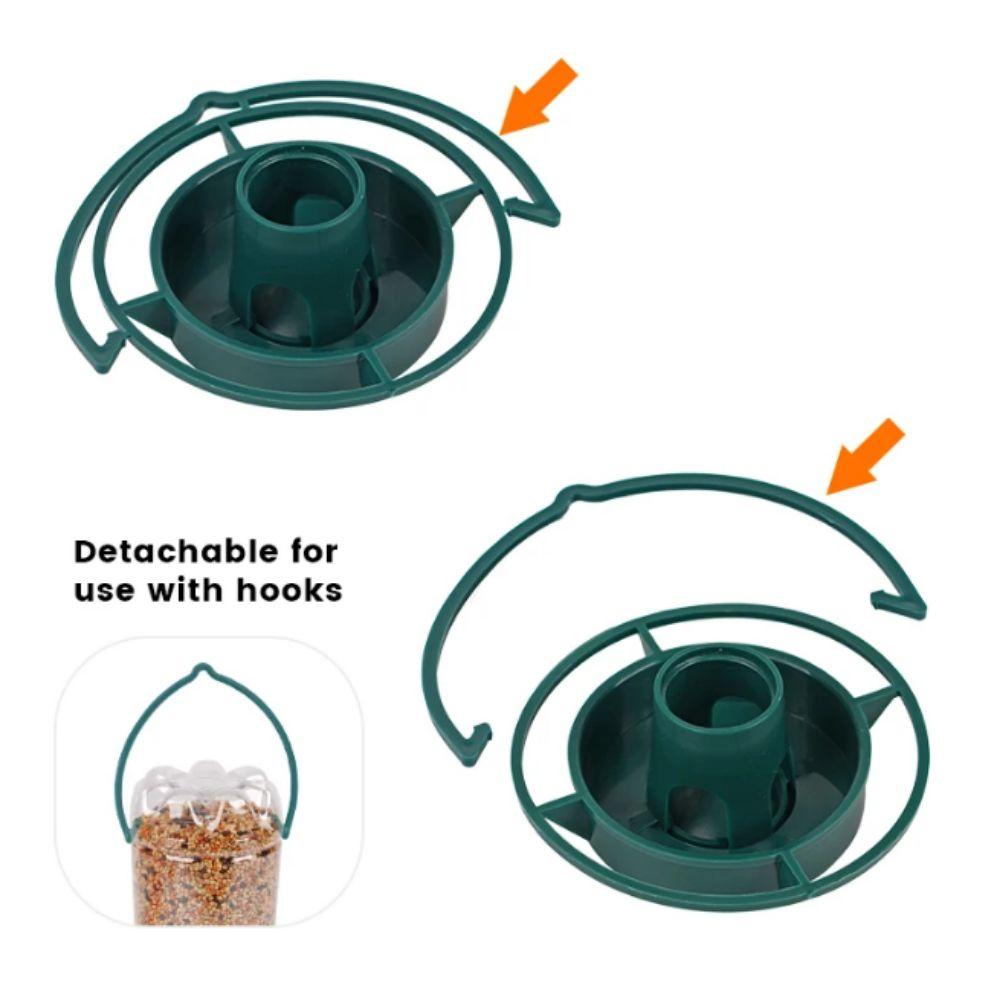 Plastic Bottle Mouth Docking Green Outdoor Bird Feeder Hanging Feeding Tray Outdoor