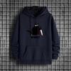 2025 New Trendy Male Funny Cartoon Cat Mens Autumn Winter Hooded Sweatshirt Urban Streetwear Casual Fashion Warm Hoody Outwear
