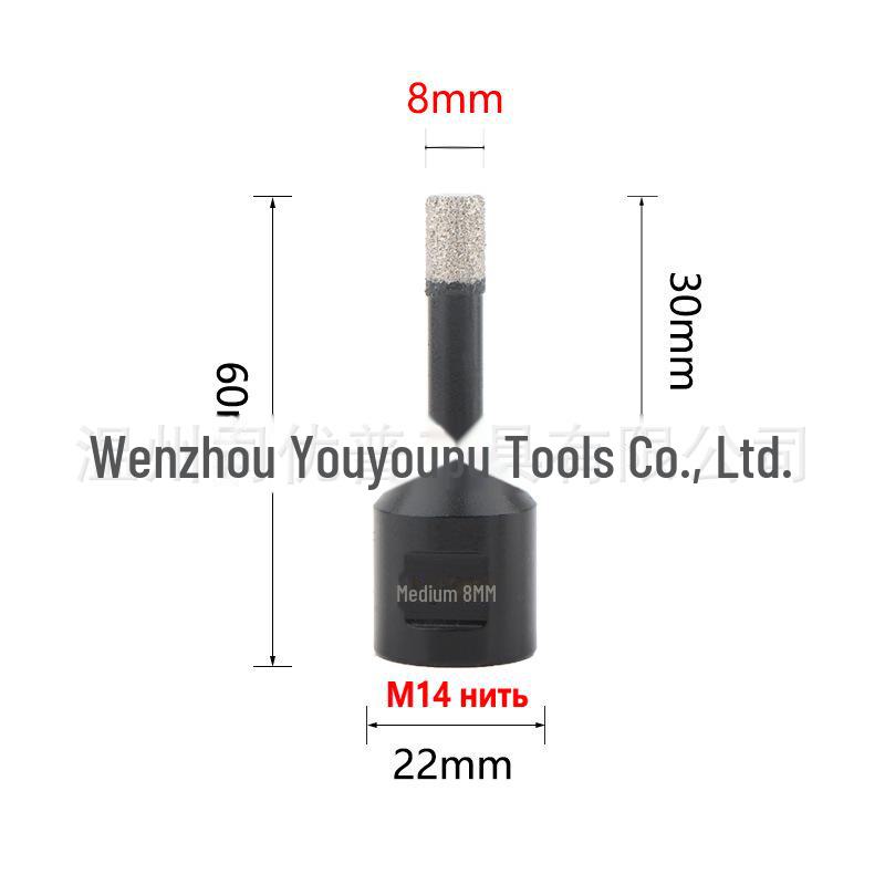 Apriscatole per foratura a secco con brasatura diamantata per foratura di piastrelle, lastre di marmo e roccia, 6 mm-150 mm M14
