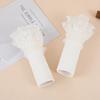 Fashion White Sweater Fake Sleeves for Women Hollow Out Floral Lace Horn Cuffs Embroidery Elastic Wrist Warmers Fake Cuffs