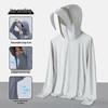 Unisex UPF50+ Cooling Ice Silk Sun Protection Jacket with Detachable Brim for Outdoor Cycling
