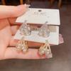 Elegant Zircon Pearl Triangle Hoop Earrings - Unique Design and Versatile Style