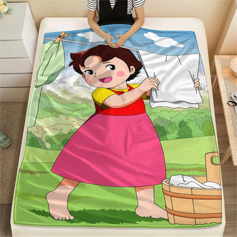 1 Stück Heidi Alpen Cartoon-Druck Flanelldecke, Hohe Qualität für alle Jahreszeiten, Heimdekoration, Wärme und Komfort, Perfekt für Weihnachtsgeschenke