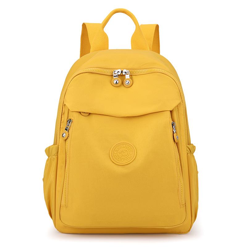 Solid Color Backpack Women Commuter Large Capacity Nylon Lightweight Backpack