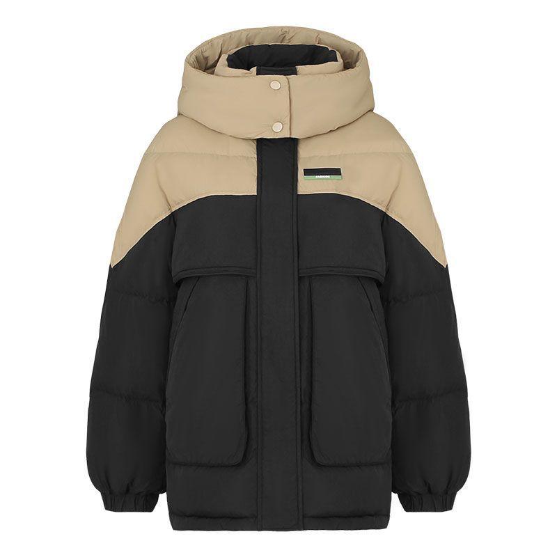 

Зимняя новая пуховая куртка модная с капюшоном утолщенная темпераментная свободная теплая куртка L