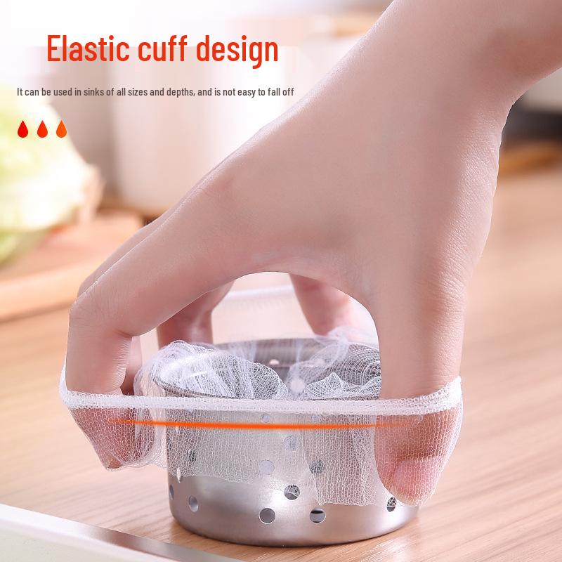 Large Disposable Kitchen Sink Drain Filter Mesh Bags - Anti-Clog Vegetable Washing Strainers