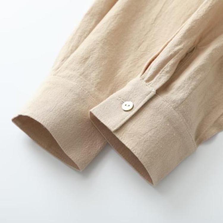 Loose Fit Blouse Long Sleeve Shirt Women's Solid Color Button Up Lapel Breathable Casual for Work Daily Life Travel