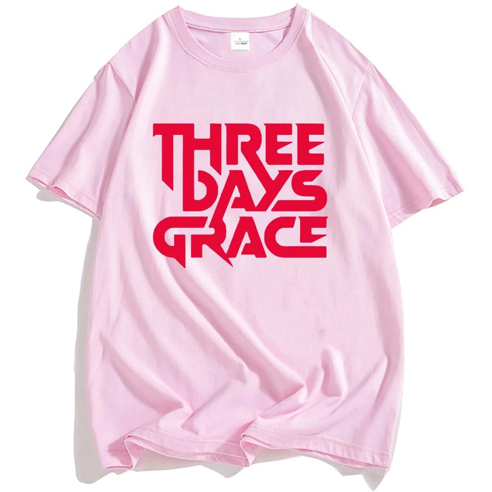 Koszulka z nadrukiem zespołu THREE DAYS GRACE Lato Bawełna Krótki rękaw T-shirty Casual Męska Damska Koszulka O-neck Unisex Streetwear Grunge