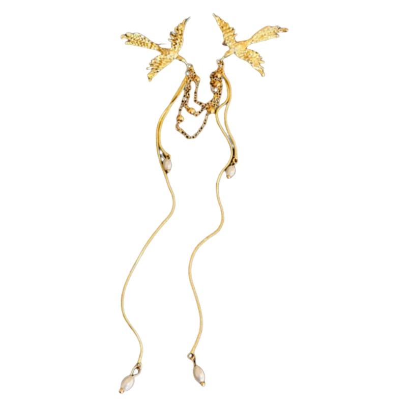 

Women Bird Brooch Aesthetic Tassels Brooch Vintage Clothing Jewelry Elegant Brooch Suitable for Various Occasions