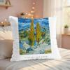 Vincent Van Gogh Nordic Art Cushion Cover Silky Short Plush Invisible Zipper Dustproof Sofa Pillow Case For Home Decor