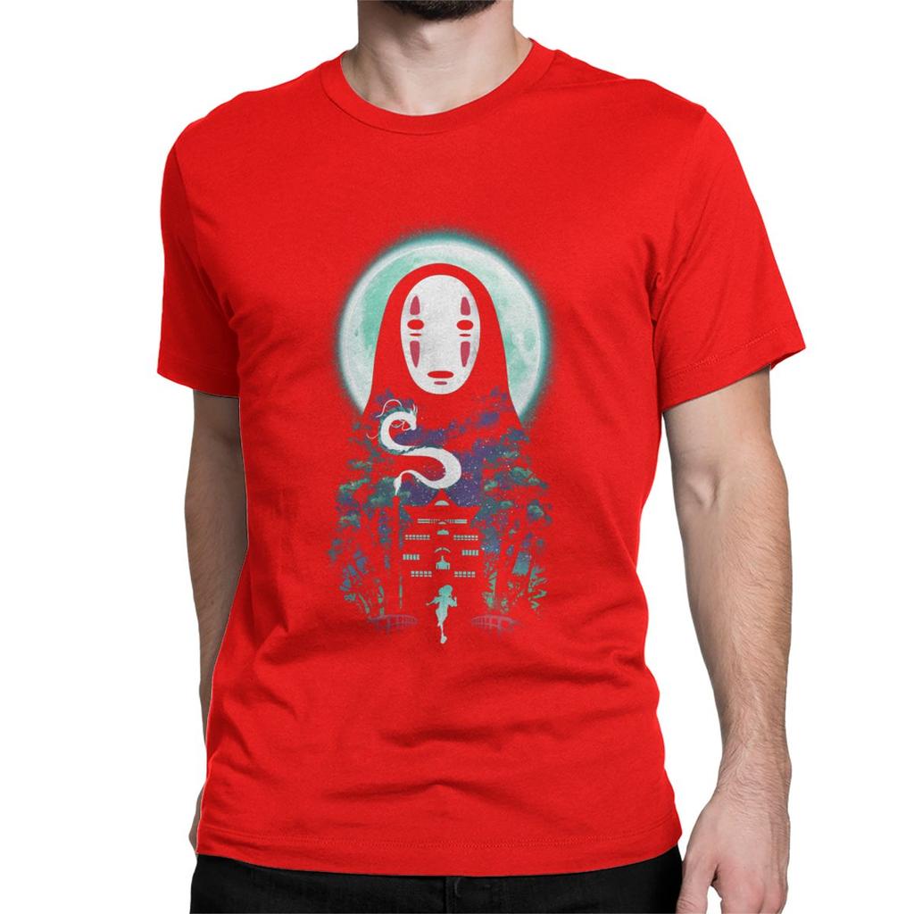 Hipster Forest Spirit T Shirts For Men Crew Neck T Shirts Spirited Away Ghibli Short Sleeve