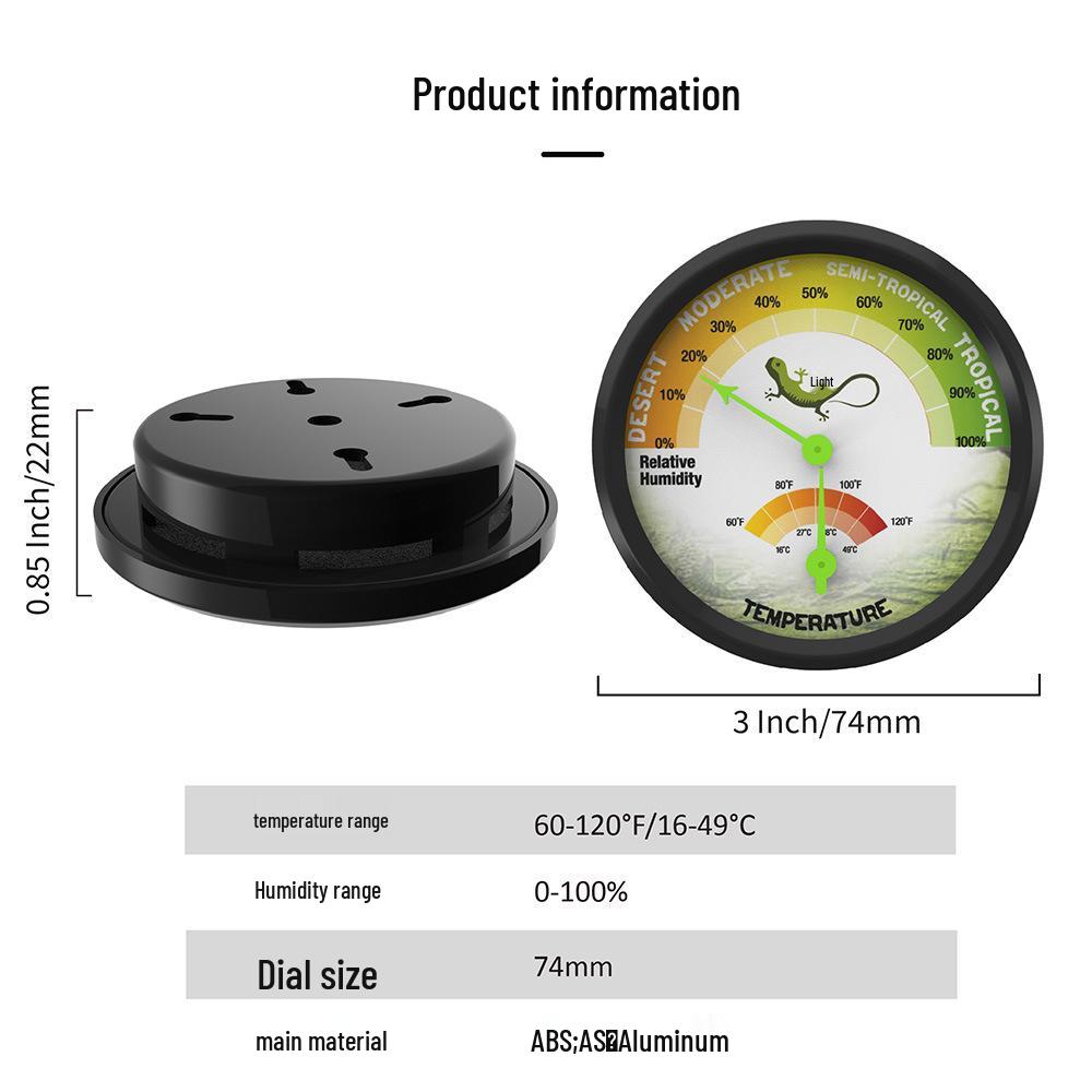 Kaitai Analog Thermometer & Hygrometer for Reptile Breeding Environments (Gecko, Bearded Dragon)