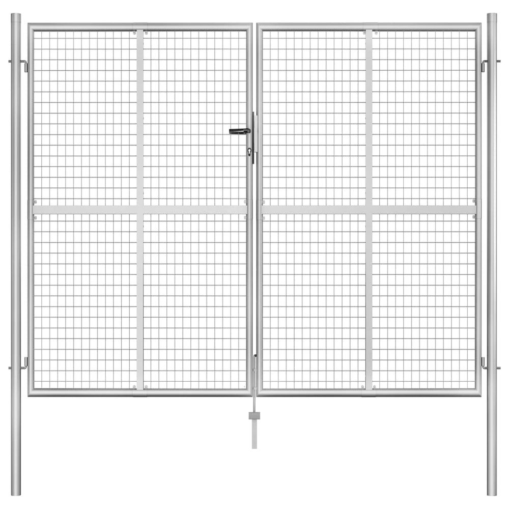 Portail de jardin en acier galvanisé 306 x 200 cm