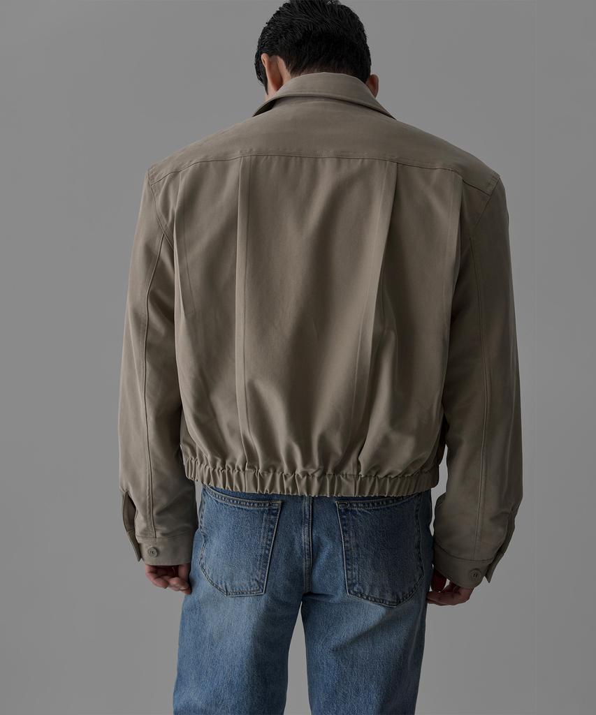 Bowlow Product Minimal Pleated Crop Jacket [Beige]