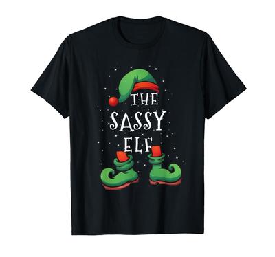 Sassy Elf - Funny Matching Family Christmas Pajamas T-Shirt