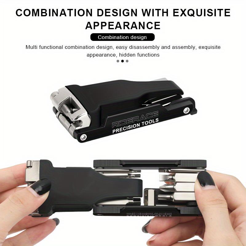 Durable Iron 16-in-1 Bike Repair Tool Portable Chain Splitter Hex Spoke Wrench Screwdriver Multitool Universal Fit for Bicycles