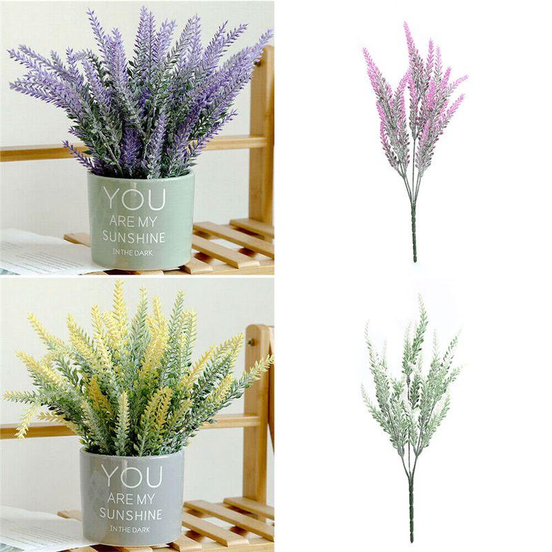 Stunning Lavender Plastic Bouquet With Realistic Appearance For Home Decor