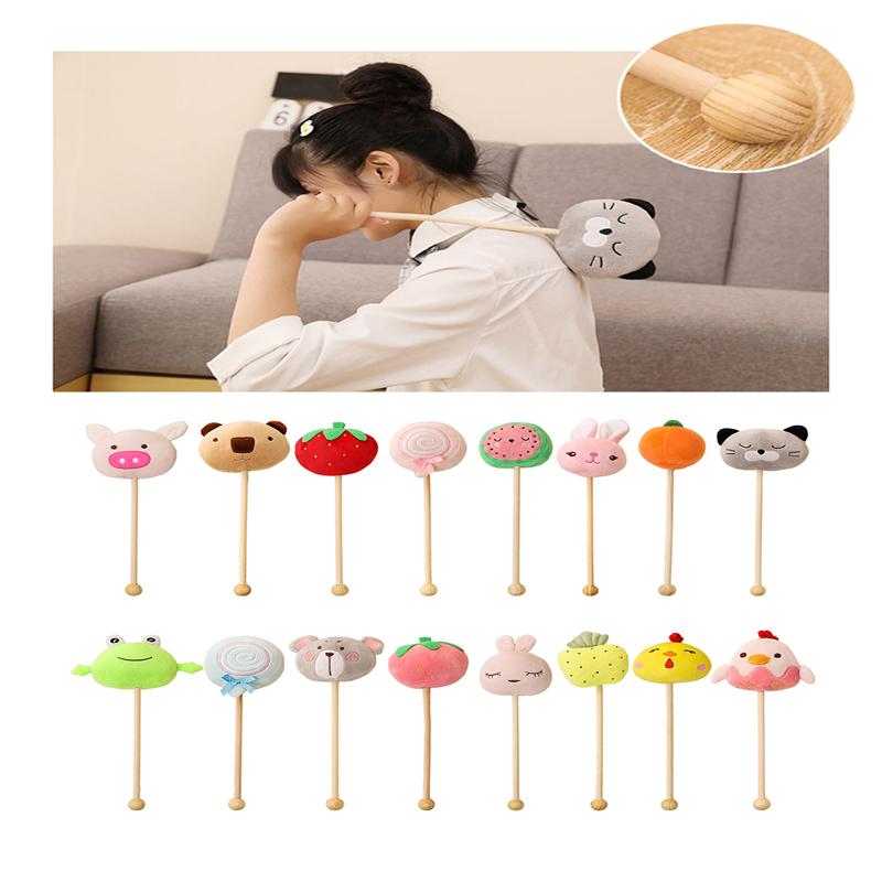 1PCS Cute Cartoon Massage Hammer Hitting Hammer Stick Handheld Plush Small Hammer For Neck Shoulder Meridians Legs Back Massage