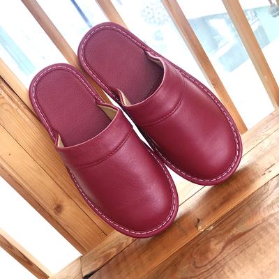 Unisex Leather Slippers for Women Men Large Size Indoor PU Leather Shoes Men's Odor-resistant Comfort Non-slip Couples Slides