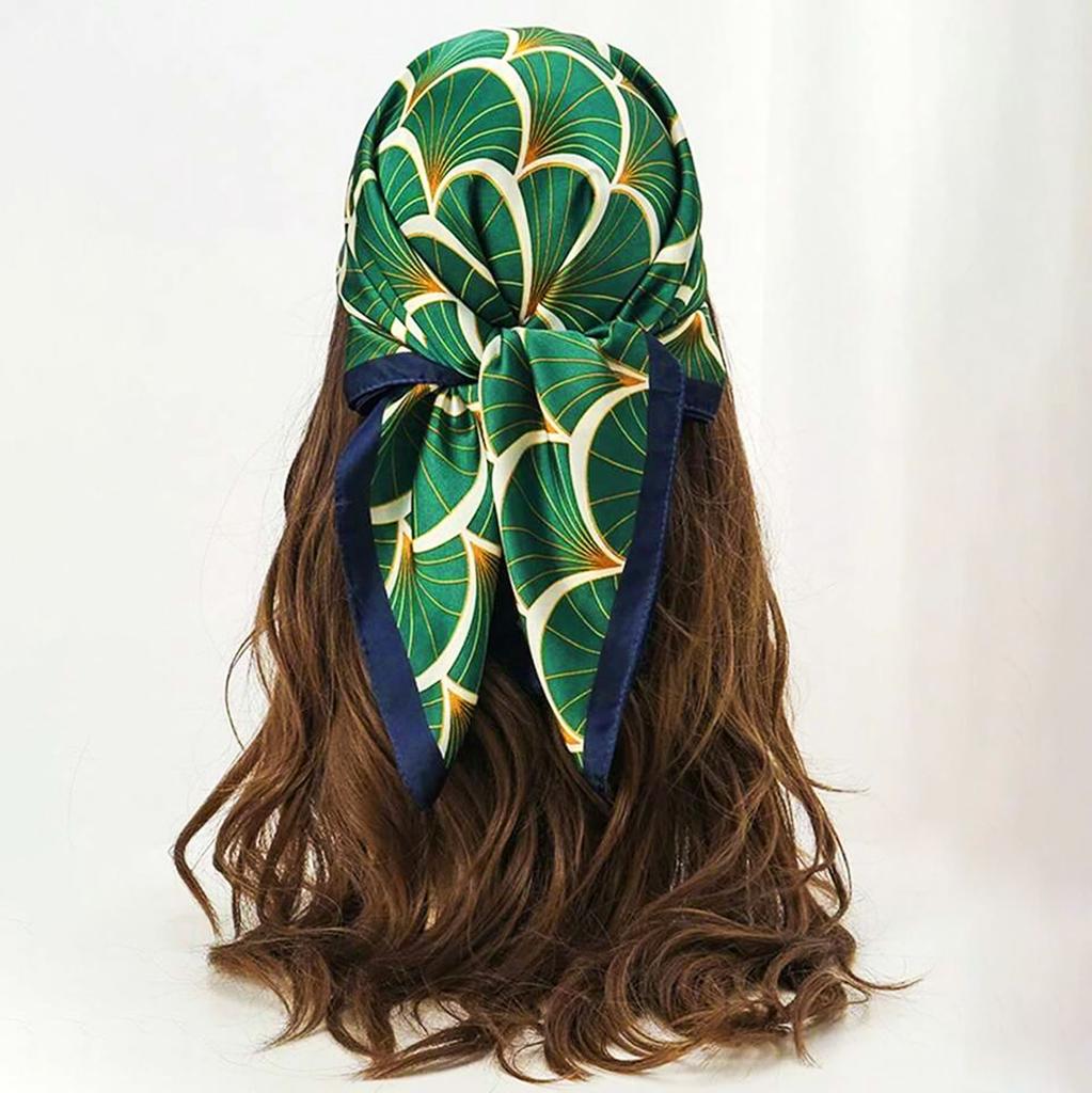 Summer Luxury Print Satin Silk Square Scarf For Women Shawl Hijab Neckerchief Female Hair Ribbon Headband Fashion Wrap Bandana