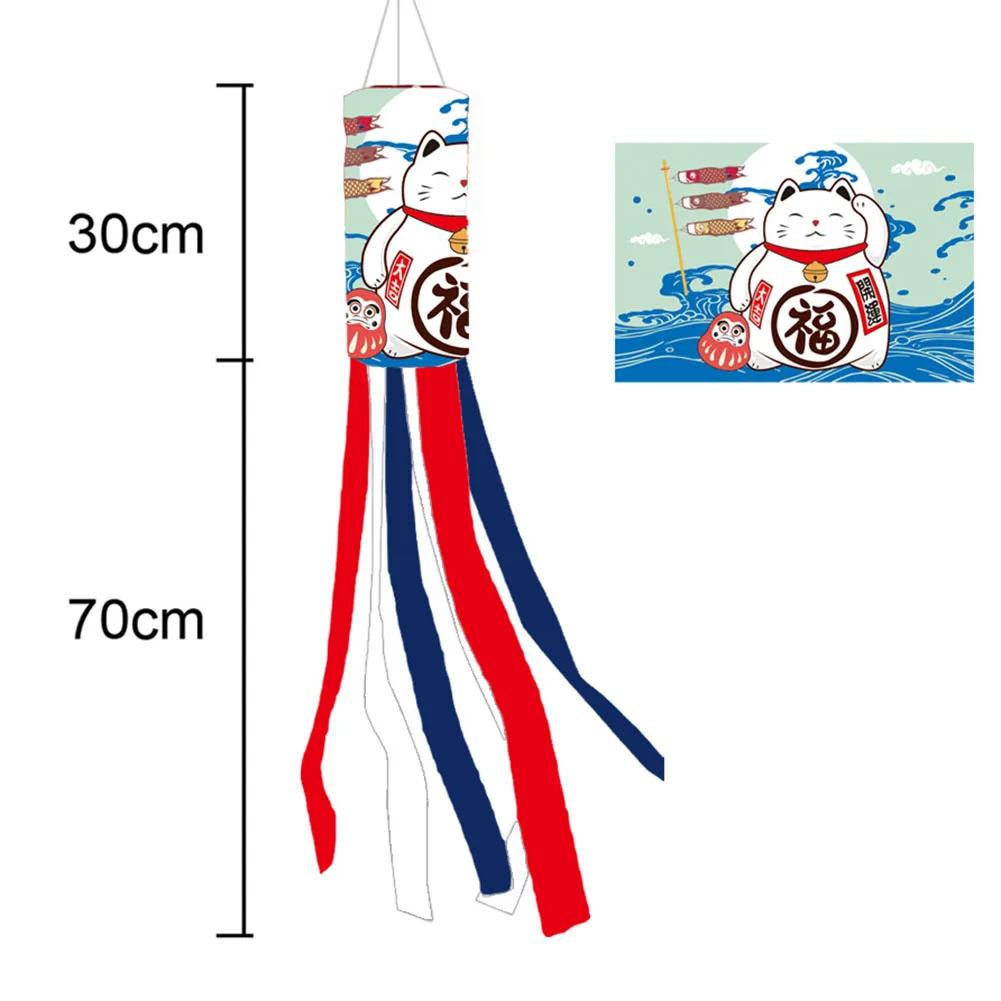 Waterproof Wind Direction Flags Hanging Banner 100cm Carp Windsock Festival Supplies Ornaments Craft for Restaurant Sushi Garden