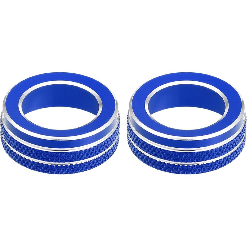 Volume VOL Tune Knob Cover Rings for VW Tiguan Taos Jetta Passat Atlas Arteon Golf R Beetle Aluminum Alloy Red (Pack of 2)