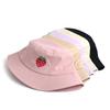Korean Style Embroidered Strawberry Fisherman Hat Women's Summer Versatile Face Slimming Sun Protection Bucket Hat Trendy