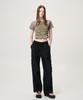 ETMON Knit Sleeve Shirring T-Shirt, Khaki