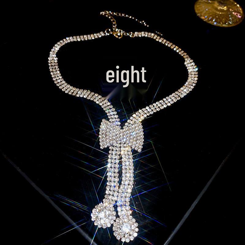 European & American Luxury Zircon Jewelry Set: Retro Clavicle Chain Necklace, Versatile Fashion Accessory