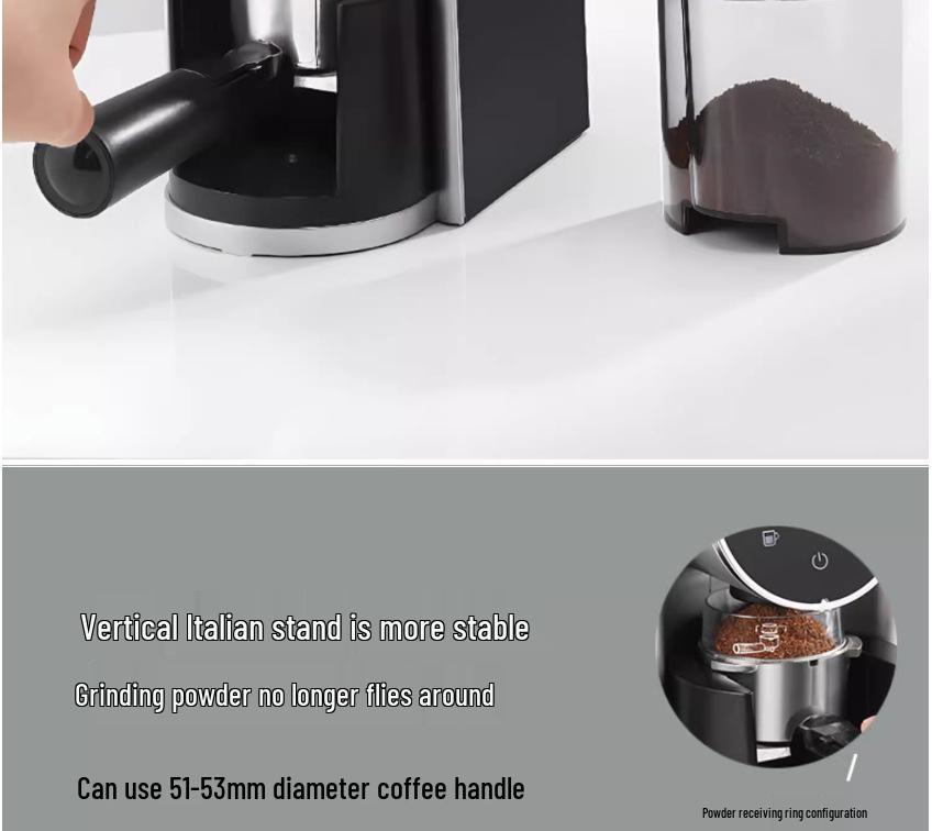 Adjustable Coarseness Italian Pour Over Commercial Coffee Grinder - Minimalist Style