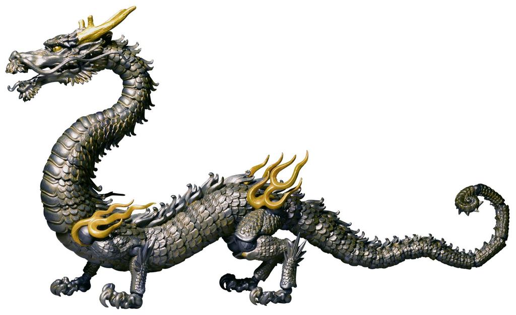 Kaiyodo Takeya Style Free-Standing Figurine Dragon, Iron Rust Tone, Non-Scale ABS & PVC, Painted Movable Figure KT-003