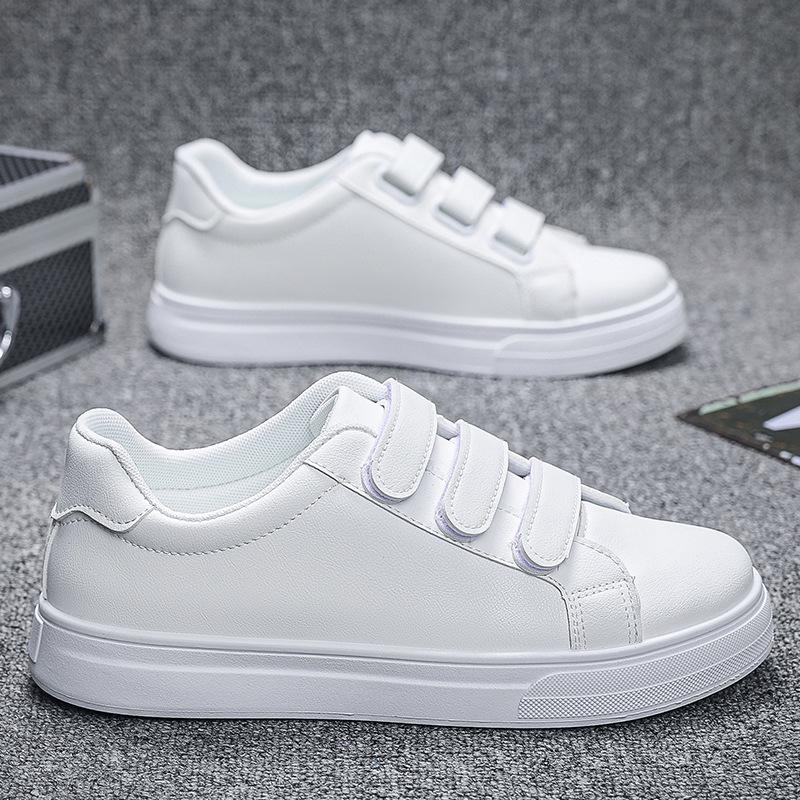 Korean Style Men's White Velcro Casual Shoes - Summer 2026 Fashion Trend
