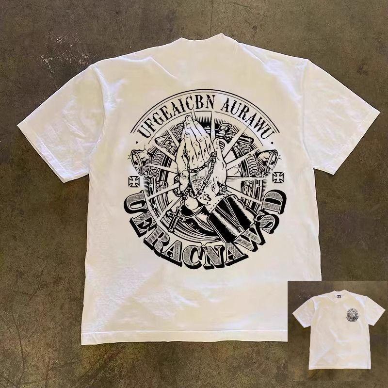 Short-sleeved New Summer Hong Kong Style Loose Top Versatile Half-sleeved T-shirt Trendy Men's and Women's Same Style