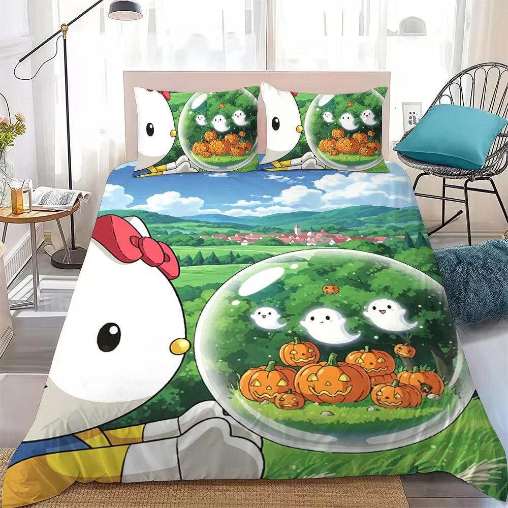 Cute Duvet Cover Set H-Hello Kittys Bedding Set Kids Boy Girl Bedroom Decoration Student Dormitory Home Style 2/3piece set