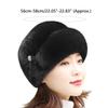 Flower Decor Winter Hat Thickened Thermal Hat Solid Color Windproof Caps  Women