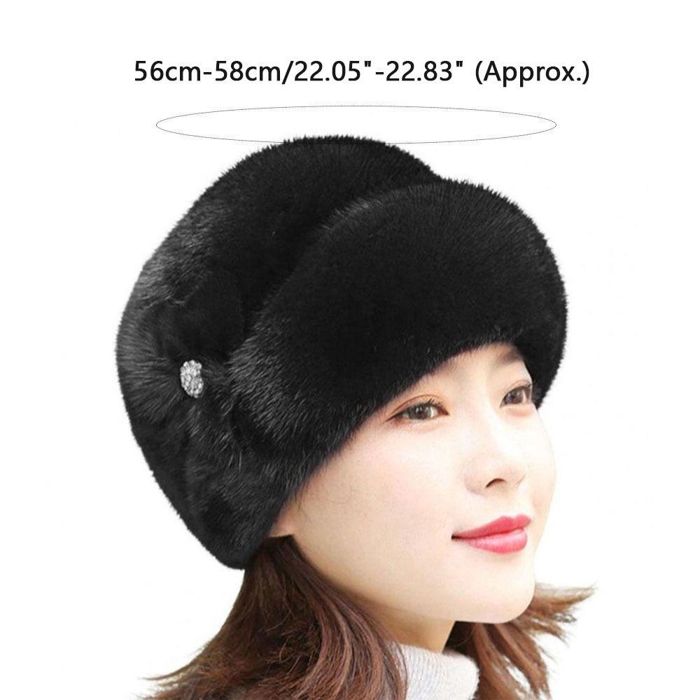 Flower Decor Winter Hat Thickened Thermal Hat Solid Color Windproof Caps Women