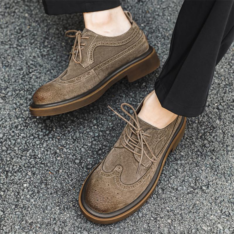 Brogue Genuine Leather Men's Shoes Classic Retro Design Style Outdoor Leisure Business Party Office Wedding Adult Quality Shoes