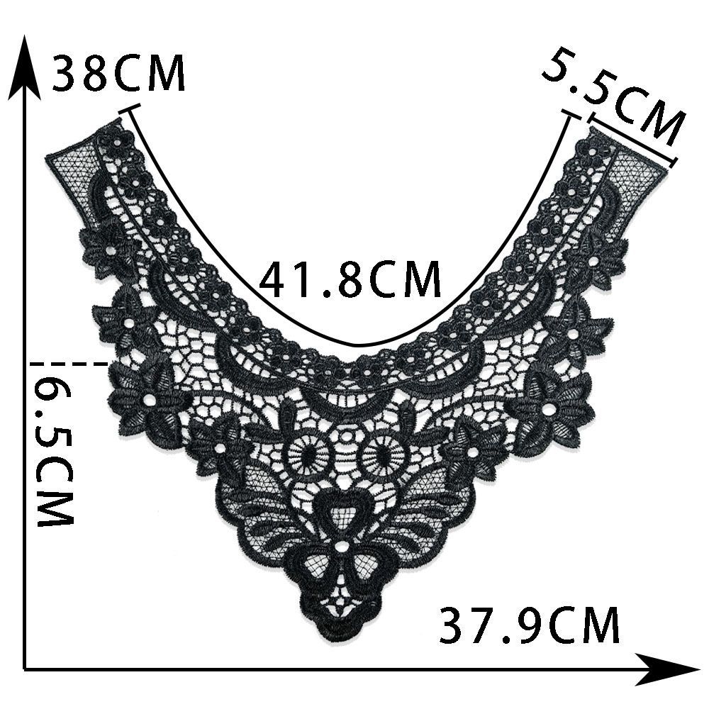Black And White I Polyester Thorn Hollow Embroidered Collar-Shaped Sewing Lace Diy Decorative Cheongsam Dress Clothing Accessories Accessories