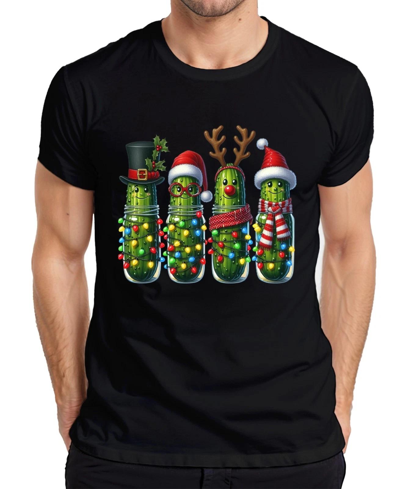 Weihnachtsgurken im Glas Lichterkette Rentier Brille Schal Lustig Herren T-Shirt S