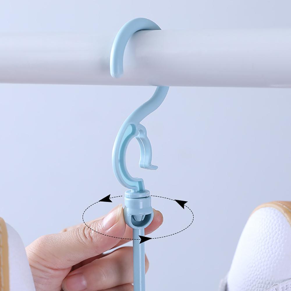 1pc Mini T Windproof Double Hook Multifunction Plastic Material for Balcony Hanger Shoe Rack Hanging