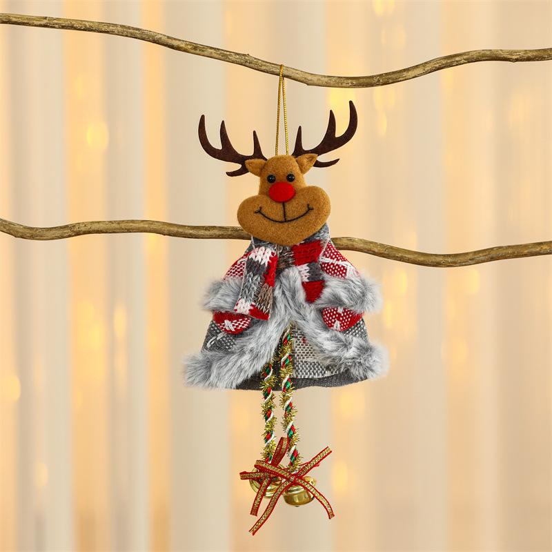 Christmas Themed Decorations Ornaments Fabric Santa Claus Reindeer Figurines Little Bear Snowman Hanging Decorations Pendant