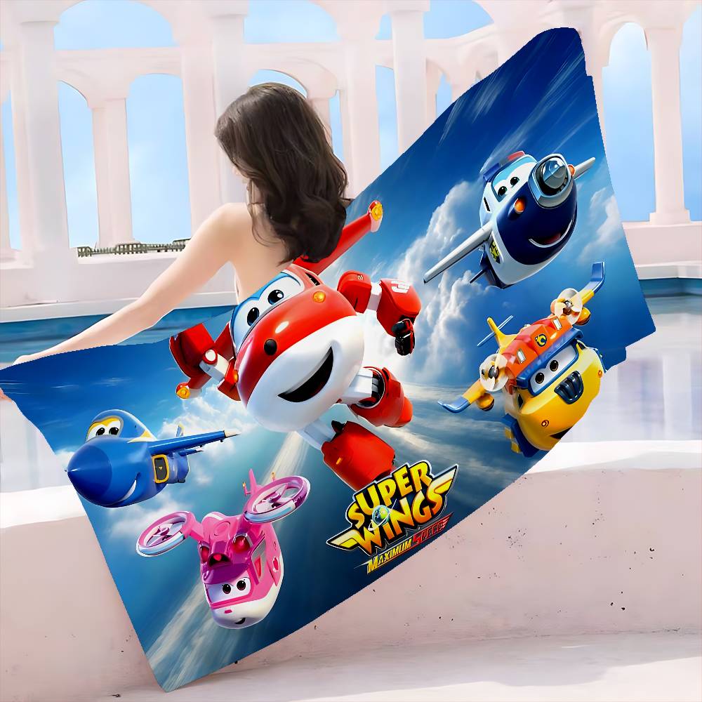 

Cartoon Anime Super W-Wings Microfiber Blanket Quick Drying Beach Towels Oversized Printing Super Absorbent Pool Towel Blanket W30*H60(CM)