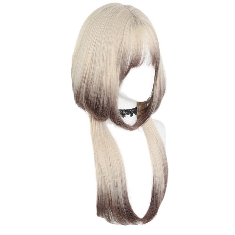 Cosplay Blonde Ombre Brown Wig Harajuku Jellyfish Head Hime Cut Wig Role-playing