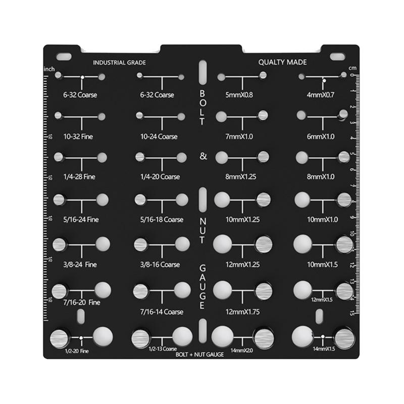 Thread Gauge Bolt Nut Screw Checking Tool Thread Tester Screw Identification Gauge 28 Nut and Bolt Thread Size Checker 1