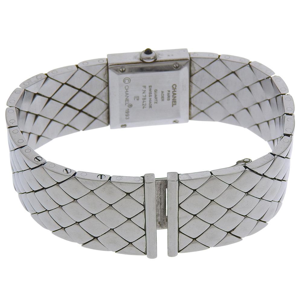 Chanel Matelasse Watches H0009 blackDial Stainless Steel Quartz Analog Display Women Used