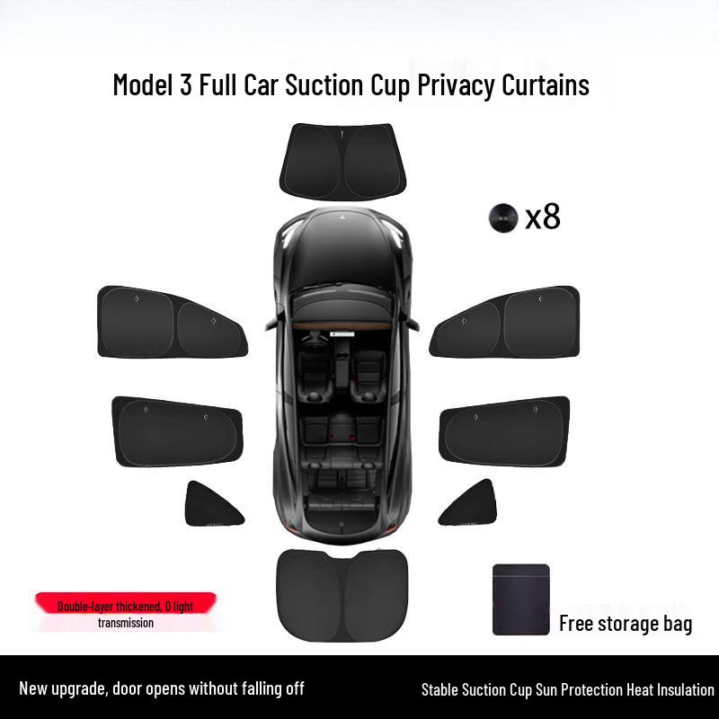 Osłona przeciwsłoneczna na okno boczne Tesla Model Y po faceliftingu - Ochrona przed słońcem i izolacja termiczna