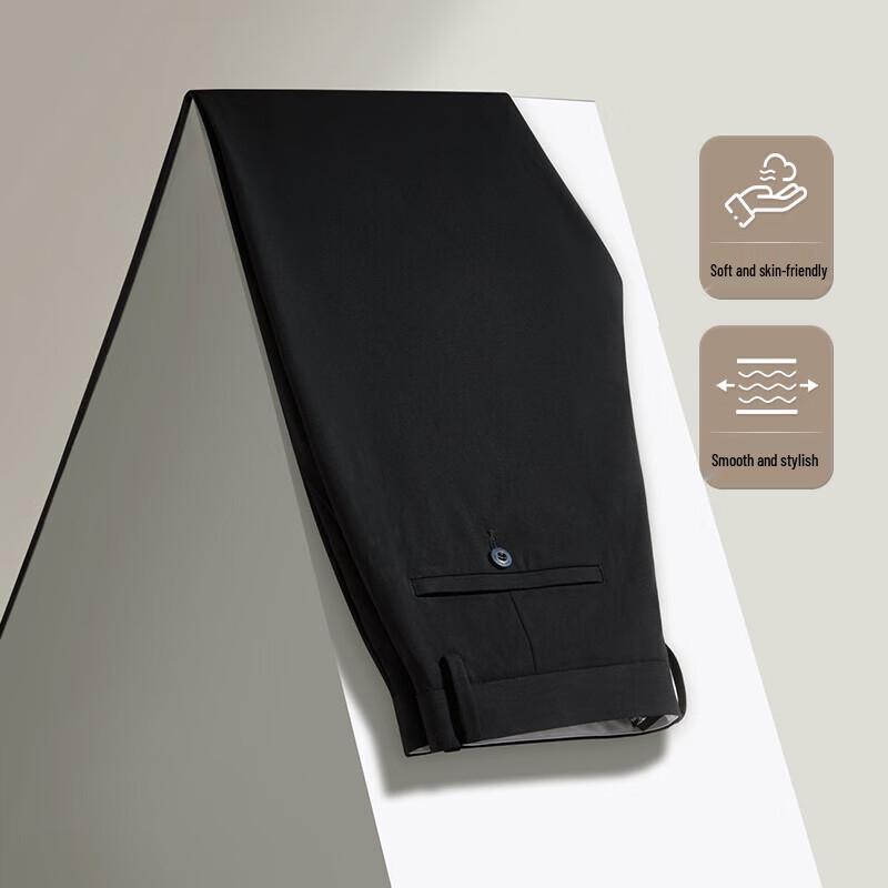 SEPTWOLVES Men's Tencel Blend Straight Fit Business Casual Pants