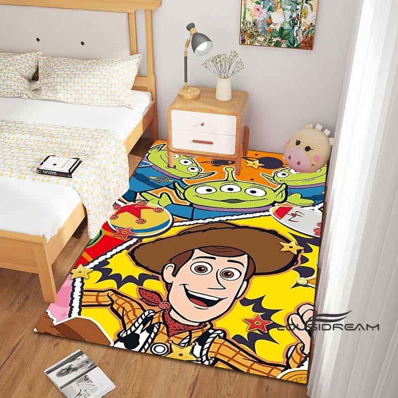 This Buzz Lightyear Floor Mat Features a Non-slip, Absorbent Cartoon Toy Story Design and Is Suitable for Bedrooms, Hallways,